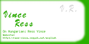 vince ress business card